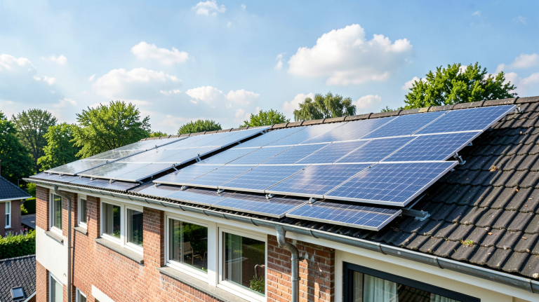 verlaine panneau solaire installation de panneaux solaires sur le toit d'un bâtiment à Verlaine, éclairage naturel du jour