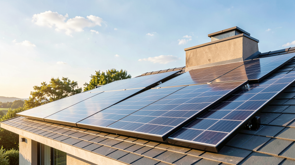 victron energy panneau solaire installé sur le toit d'une maison moderne et performante