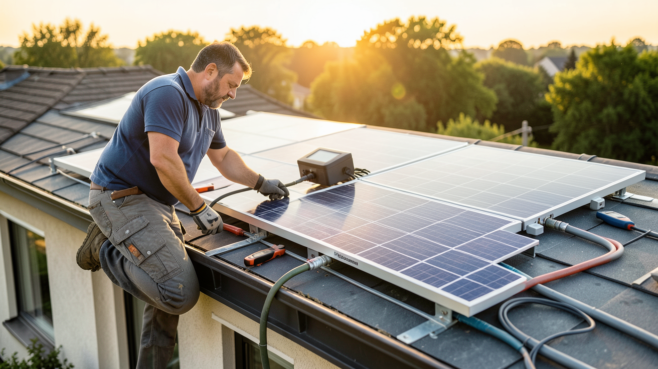 viessmann solaire thermique processus d'installation sur le toit d'une maison