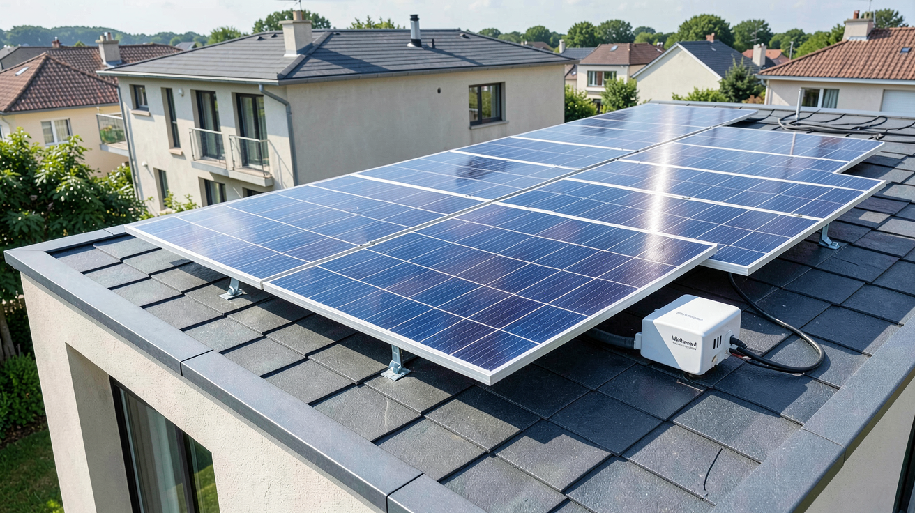 wattuneed france système d'autoconsommation solaire installé sur le toit d'une maison française moderne