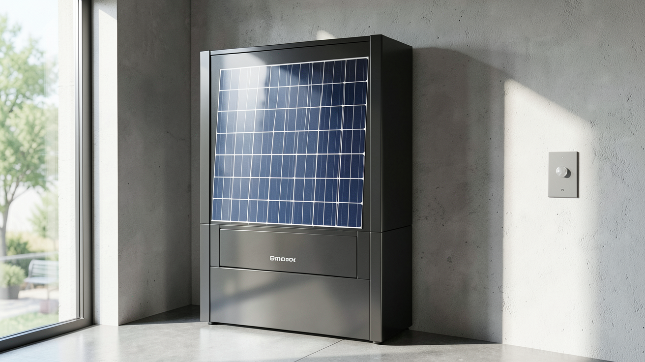 wc photovoltaïque moderne installé dans un intérieur contemporain avec panneaux solaires intégrés